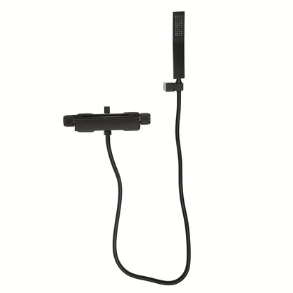 Wandkraan Badkamer – Badkamerkraan – Douchekraan – Badkraan – Waterval Kraan – Mat Zwart – 304 RVS Slang – Handdouche – Verstelbare Warm en Koud Waterregeling