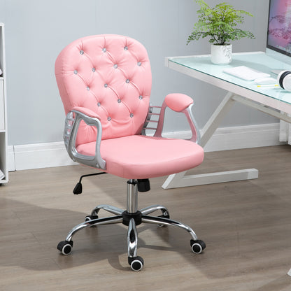 Bureaustoel – Ergonomische Stoel – Office Chair – Draaistoel – Bureau Stoel – Roze PU Bekleding – Verstelbare Hoogte 95-105 cm – Max 120 kg Belastbaar