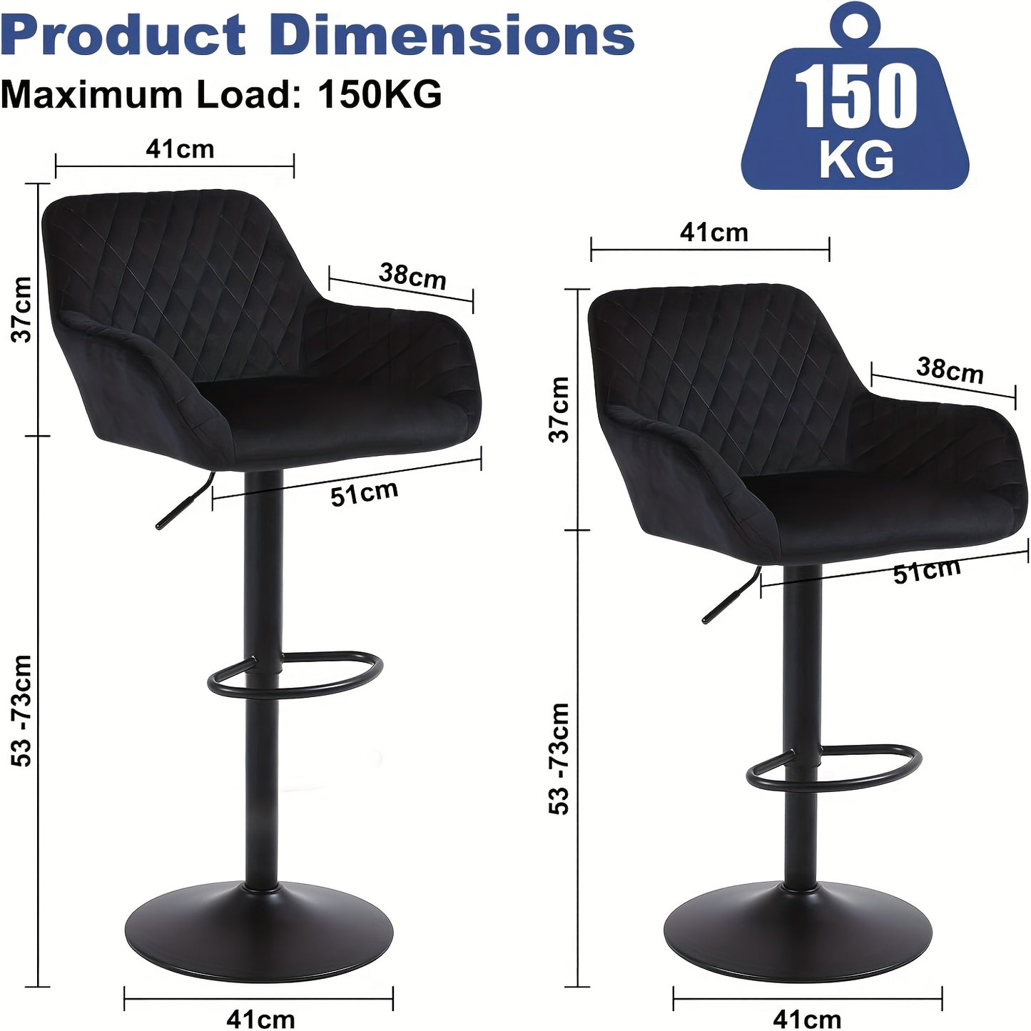 Barstoel – Barkruk – Barstoelkruk – Bistrostoel – Barhocker – Set Van 2/3/4 – Verstelbaar In Hoogte – 360° Draaibaar – Zwanenfluweel Bekleding – Met Rugleuning – Max. 150 kg Belastbaar – Zwart Grijs Bruin