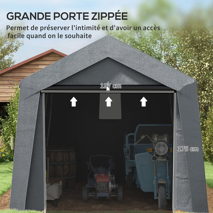Tuinschuur – Opbergschuur – Fietsenstalling – Tuinopslag – Schuurtent – Ruim 3x3 m – Weerbestendig Gegalvaniseerd Stalen Frame – Donkergrijs