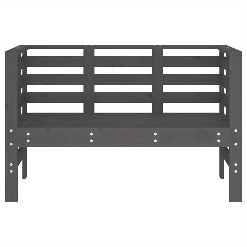 Garden Bench 111.5X53X71 Cm Made of Solid Gray Pine Wood