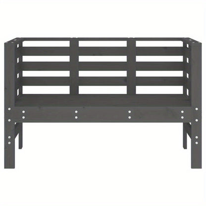 Garden Bench 111.5X53X71 Cm Made of Solid Gray Pine Wood