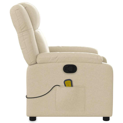 Elektrische Relaxstoel – Fauteuil – Lumbar Stoel – Relaxfauteuil – Ruststoel – Crème Kleur – 6-Punts Massagefunctie – Elektrisch Verstelbaar Tot 135°