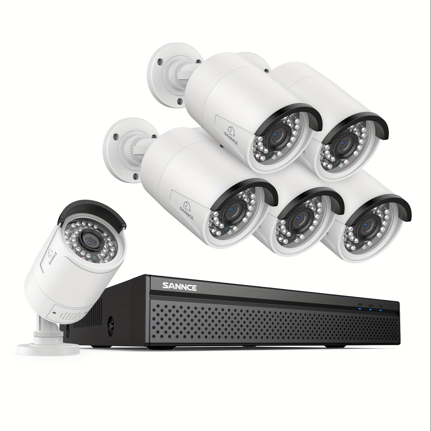 Video Beveiligingsset – Bewakingscamera Set – IP Camera Set – PoE Camera Systeem – 6 x 3MP Bullet Camera’s – 8-Kanaals 4K NVR Recorder – Personen Detectie – Tweerichtingsaudio
