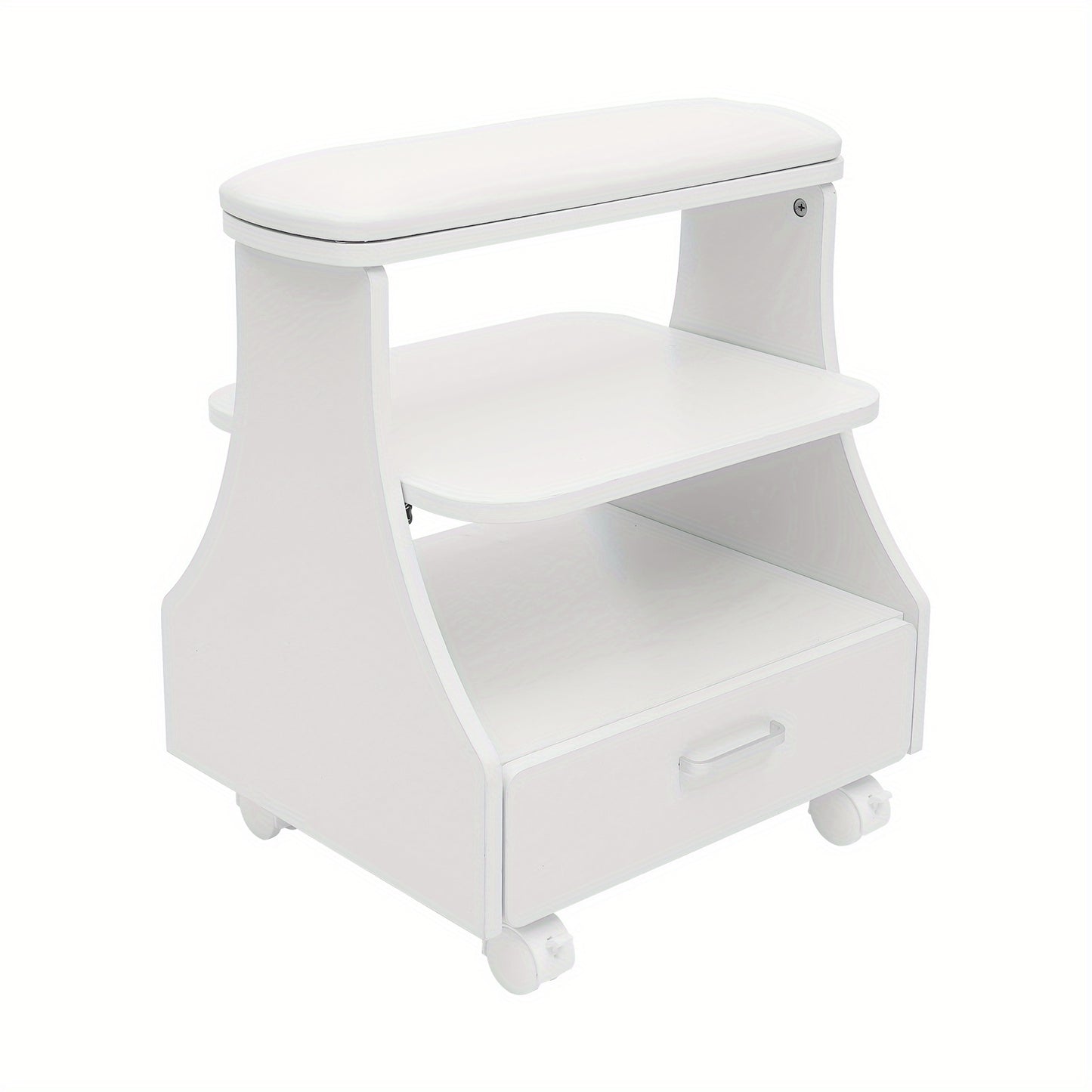 Pedicurekruk – Voetbadkruk – Pedicurestoel – Salonkruk – Spa Kruk – Robuuste Constructie – Breed Zittingoppervlak – Gemakkelijk Schoon Te Maken – Wit Modern Design