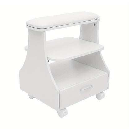 Pedicurekruk – Voetbadkruk – Pedicurestoel – Salonkruk – Spa Kruk – Robuuste Constructie – Breed Zittingoppervlak – Gemakkelijk Schoon Te Maken – Wit Modern Design