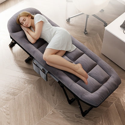 Opvouwbaar Bed – Inklapbaar Bed – Vouwbed – Campingbed – Logeerbed – Ruimtebesparend Ontwerp – Stevig Metaalframe – Oxford Stof – Geschikt Tot 1,90 Meter – Gebruik Binnen en Buiten