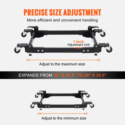Mobiele Basis – Verstelbare Onderstel – Apparaten Dolly – Machine Rolling Frame – Zware Lasten Verplaatsing – 46x61 cm – Draagvermogen 680 kg – Q235 Koolstofstaal