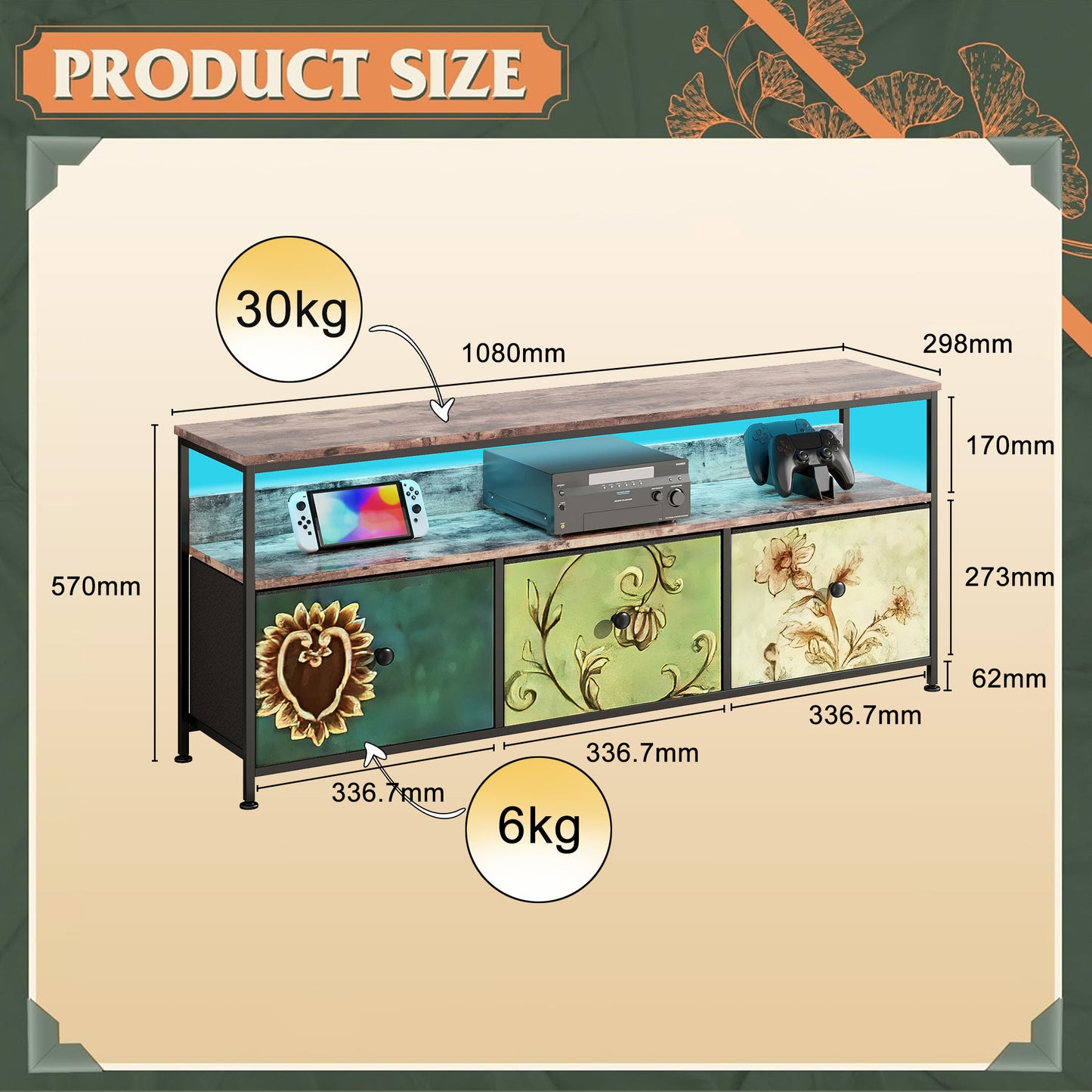 Retro Tv Meubel – Tv Kast – Entertainment Center – Mediameubel – Tv Stand – Voor Televisies Tot 50 Inch – Met Opberglade En Rustieke Houten Afwerking