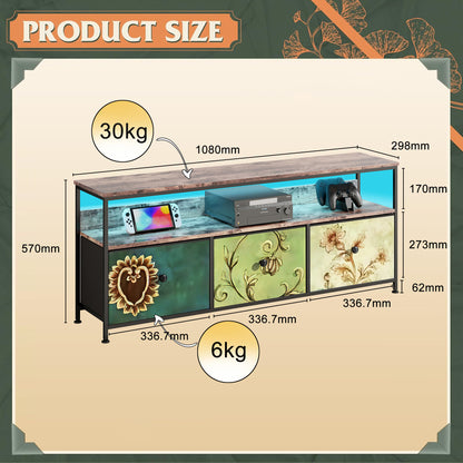 Retro Tv Meubel – Tv Kast – Entertainment Center – Mediameubel – Tv Stand – Voor Televisies Tot 50 Inch – Met Opberglade En Rustieke Houten Afwerking