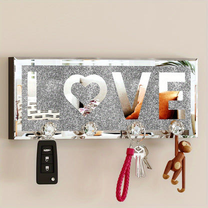 Kapstok – Wandkapstok – Wandhouder – Organizer – Ophangrek – Handgemaakt – 4 Stevige Haken – Spiegelafwerking met Glitteraccent