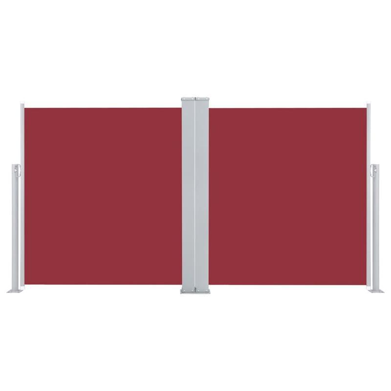 Extendable wind screen 160x600cm red removable temporary outdoor