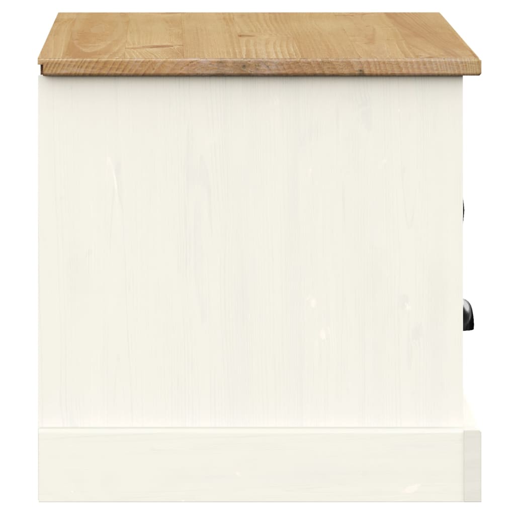 TV Meubel – TV Kast – TV Rek – TV Dressoir – TV Wandmeubel – Massief Dennenhout – Wit – Compact 106x40x40 cm – Praktische Opbergruimte