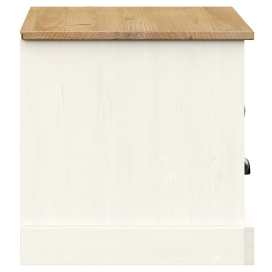 TV Meubel – TV Kast – TV Rek – TV Dressoir – TV Wandmeubel – Massief Dennenhout – Wit – Compact 106x40x40 cm – Praktische Opbergruimte