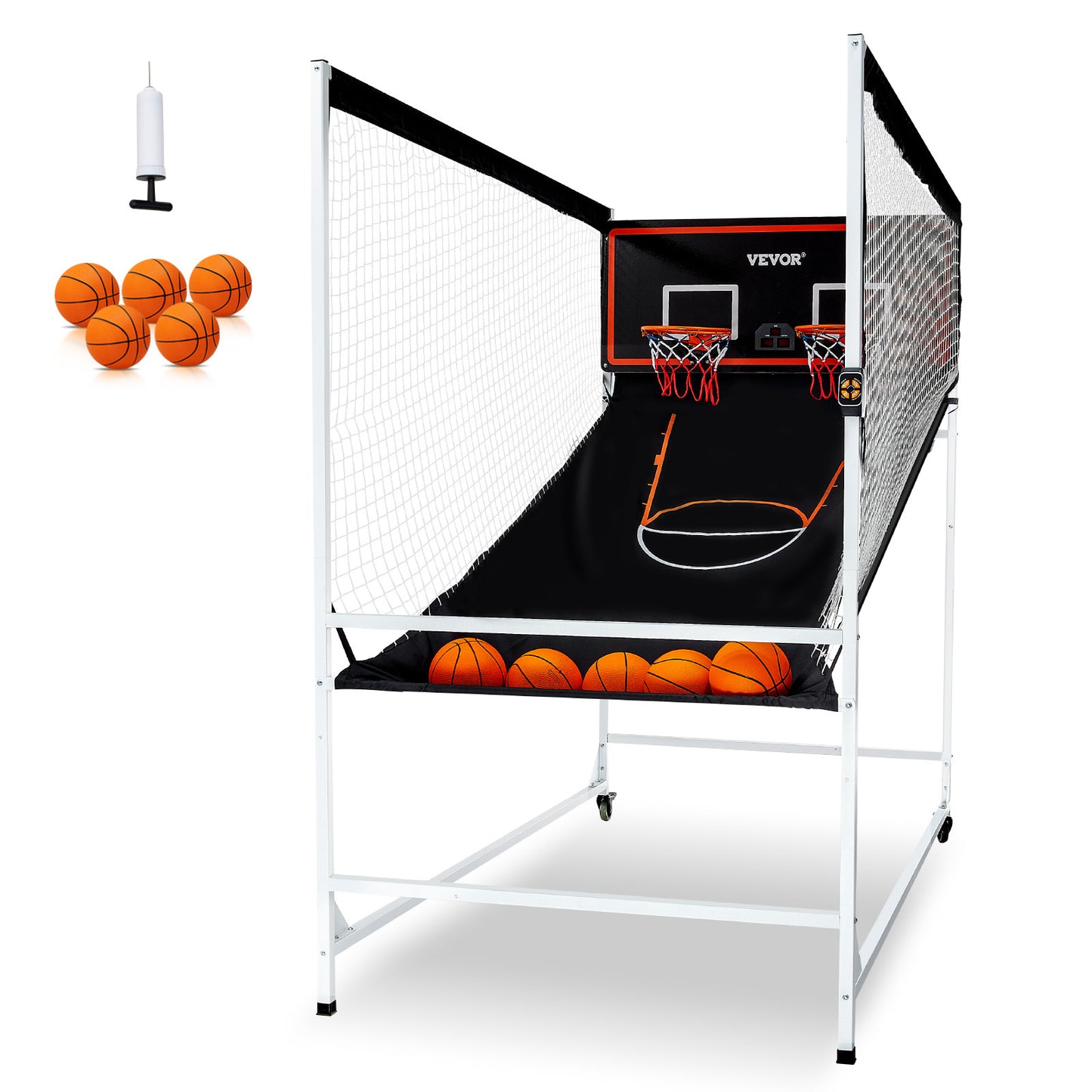 Basketbalspel – Basketbalgame – Indoor Basketbal – Arcade Spel – Dubbele Hoepel – 8-in-1 Spelmodi – Stevig Stalen Frame – Elektronisch Scorebord