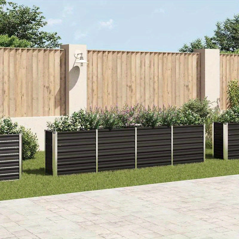 Extra Large Raised Garden Bed – Bloembak – Plantenbak – Tuinbak – Plantenbakje – Gecoate Gegalvaniseerde Stalen Constructie – Weerbestendig Anthraciet