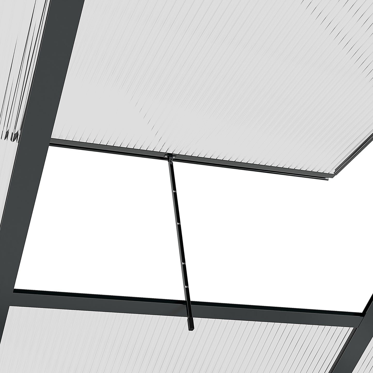 Kweekkas – Tuinkas – Groeikas – Moestuin Kas – Polycarbonaat Kas – Grijs – Aluminium Frame – UV-Bestendig – Inclusief Dakventilatie en Schuifdeur – 190x192x201 cm – Versterkte Stalen Basis