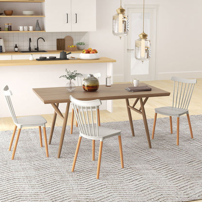 Eetkamerstoel – Stoel – Keukenstoel – Bureaustoel – Designstoel – Grijs – Scandinavisch Design – Beukenhouten Poten