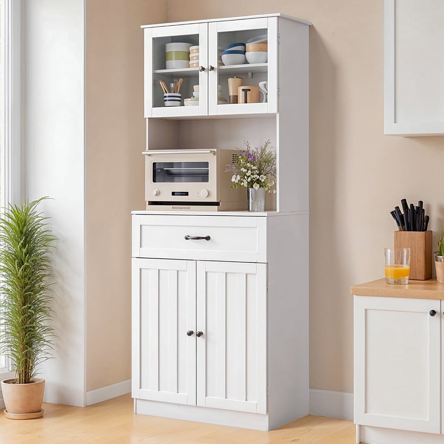 Bergkast – Opbergkast – Kast – Kledingkast – Dressoir – Witte kast – Grote capaciteit – Verstelbare planken – Stevig en duurzaam – Modern design