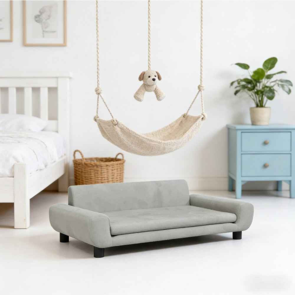 Dog bed light grey 100x54x33cm velvet Spacious, easy to clean, suitable for all seasons, removable, temporary.