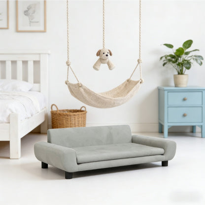 Dog bed light grey 100x54x33cm velvet Spacious, easy to clean, suitable for all seasons, removable, temporary.