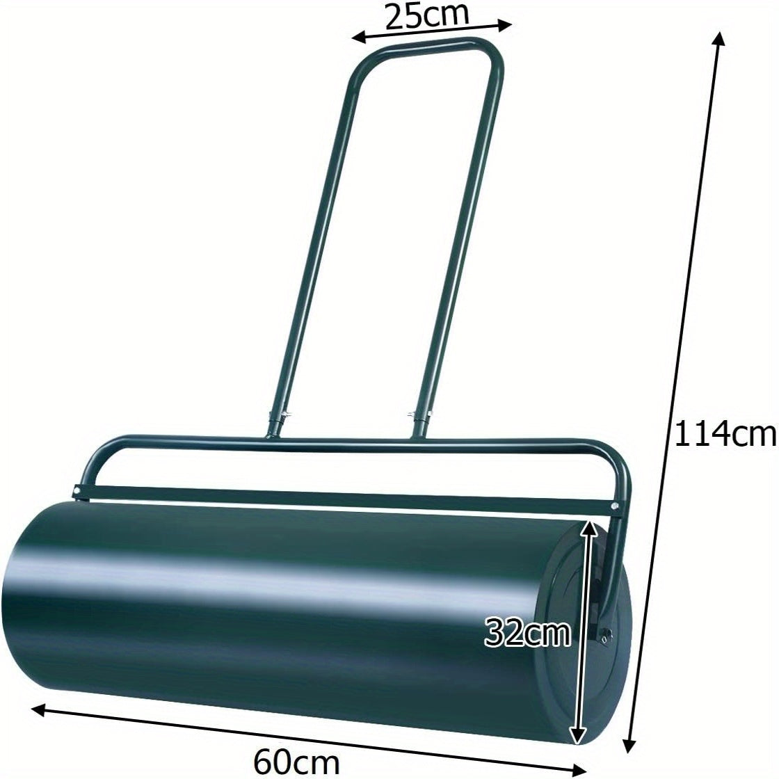 Gazonwals – Handwals – Graswals – Tuinwals – Rolwals – 48 Liter Vulbaar – U-vormige Steel – Gepoedercoat Staal – 32 cm Diameter