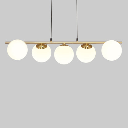 Hanglamp – Pendellamp – Plafondlamp – Glazen Lamp – Eettafellamp – Goudkleurig – Verstelbare Hoogte Tot 150 cm – Melkglas Zachte Lichtverspreiding