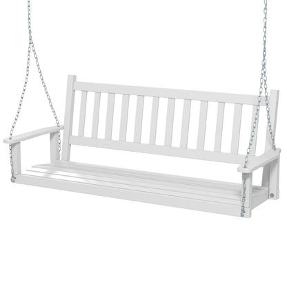 Schommelbank – Hangbank – Tuinbank – Tuinschommel – Hollywoodschommel – 3-Zits – Massief Populierenhout – Max 360 kg Draagkracht – Wit – 168x65x63 cm