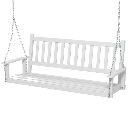 Schommelbank – Hangbank – Tuinbank – Tuinschommel – Hollywoodschommel – 3-Zits – Massief Populierenhout – Max 360 kg Draagkracht – Wit – 168x65x63 cm
