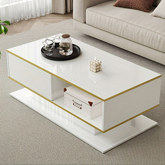 Salontafel – Koffietafel – Woonkamertafel – Bijzettafel – Centrumtafel – Mat Zwart – Ruimtebesparend – Stevig Metaal – Duurzaam Engineered Wood