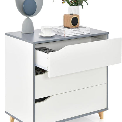 Nachtkastje – Ladekast – Opbergkast – Bedtafeltje – Bijzetkast – Met 3 Ruime Lades – Stabiel MDF Hout 75x42x75 cm