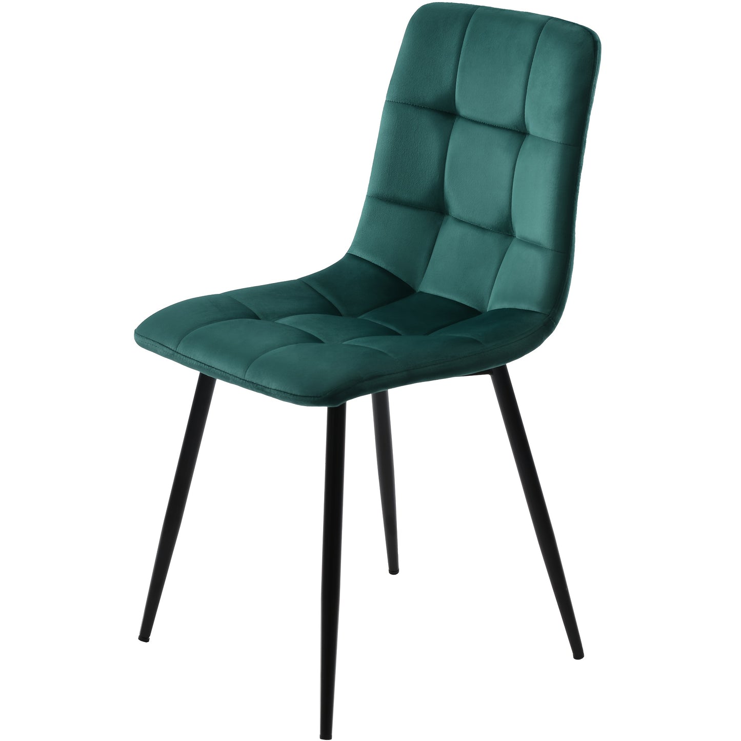 4pcs Modern Dark Green Luxury Dining Chairs Set - Green Velvet Upholstery & Sturdy Metal Frame, Solid Backrest & Leg Design, Easy-Clean Fabric, Plush Seating for Dining Table, Kitchen, or Home - Contemporary Style, Rich Green