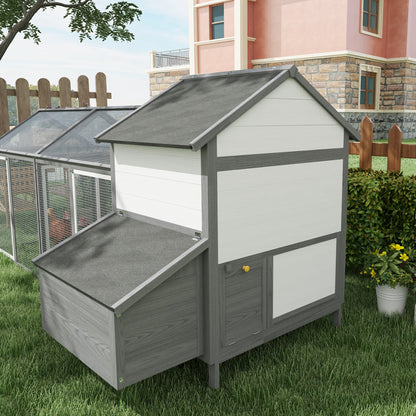 Kippenhok – Kippenren – Pluimveestalling – Dierenhok – Houten Hokken – Modulair Ontwerp – Ruim 247x125x113,5 cm – Waterdicht UV-bestendig Dak