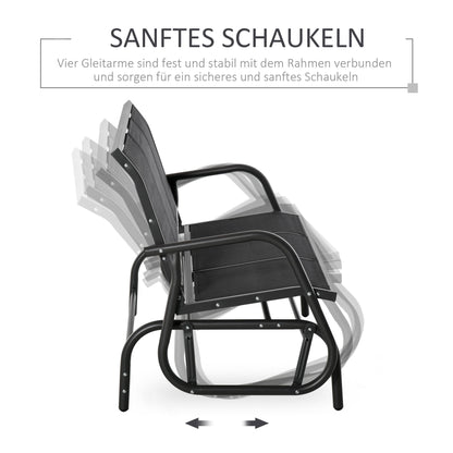 Tuinstoel – Schommelbank – Tuinbank – Loungestoel – Buitenbank – Metalen Frame – Ademend Mesh – Schommelfunctie – 2-Persoons – 120x70x88 cm