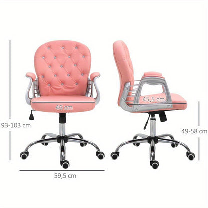 Ergonomische Bureaustoel – Bureaustoel Comfort – Werkstoel – Kantoorstoel – Stoel Verstelbaar – Memory Foam Zitkussen – Stevig Metaal Frame – PU Bekleding – 59,5x60,5 cm
