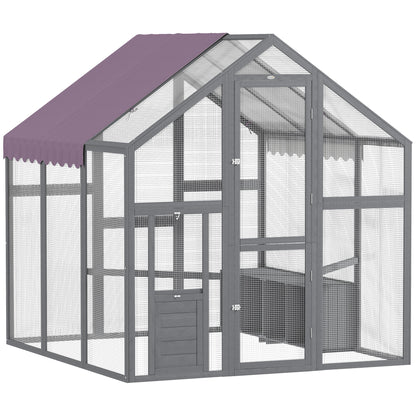 Kippenren – Kippenhok – Hennenren – Kip Verblijf – Kip schuilstal – Waterdicht Dak – 2 Nestkasten En 2 Zitstokken – Ruim Voor 6-8 Kippen – 1,7x1,8x1,8 Meter
