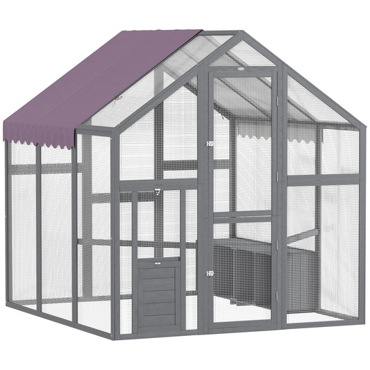 Kippenren – Kippenhok – Hennenren – Kip Verblijf – Kip schuilstal – Waterdicht Dak – 2 Nestkasten En 2 Zitstokken – Ruim Voor 6-8 Kippen – 1,7x1,8x1,8 Meter