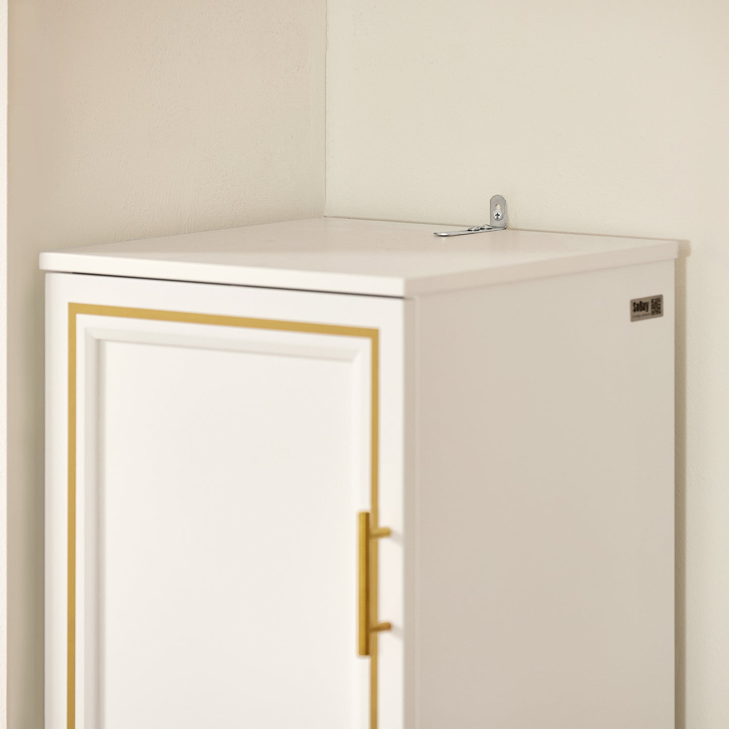 Badkamerkast – Kolomkast – Vloerkast – Opbergkast – Badmeubel – Smal Wit – 33x32x171 cm – Anti-Kantelbeveiliging – Verwijderbare Mand