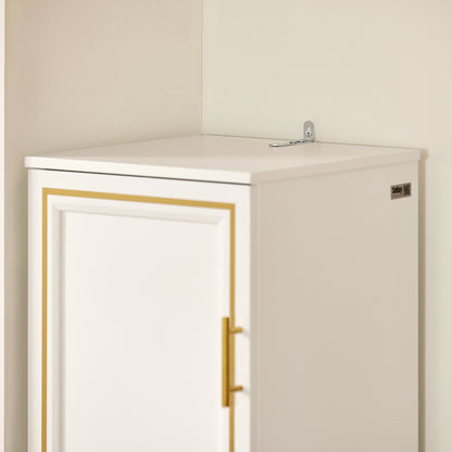 Badkamerkast – Kolomkast – Vloerkast – Opbergkast – Badmeubel – Smal Wit – 33x32x171 cm – Anti-Kantelbeveiliging – Verwijderbare Mand