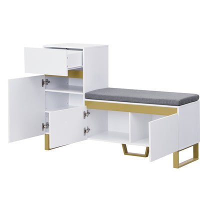 Large-capacity Entryway Shoe Cabinet | Multi-tier Storage Cabinet, Modern Minimalist Design, Home Storage with Drawers and Doors, Metal Material