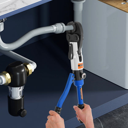 Hydraulic Crimping Pliers with 16-20-26-32 mm Dies | Blue, 360° Rotating Head, Alloy Steel, NaMaSyo Brand
