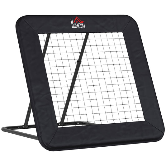 Voetbal rebounder – voetbaltrainer – passtafel – reboundwand – voetbal oefenpaneel – Zwart – Verstelbaar in 5 standen – Stevig ijzeren frame 128x118 cm