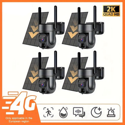 4G Beveiligingscamera – Draadloze Cameraset – 3G Camera – Outdoor Beveiliging – Solar Camera – 2K HD Resolutie – Nachtzicht en Bewegingsdetectie