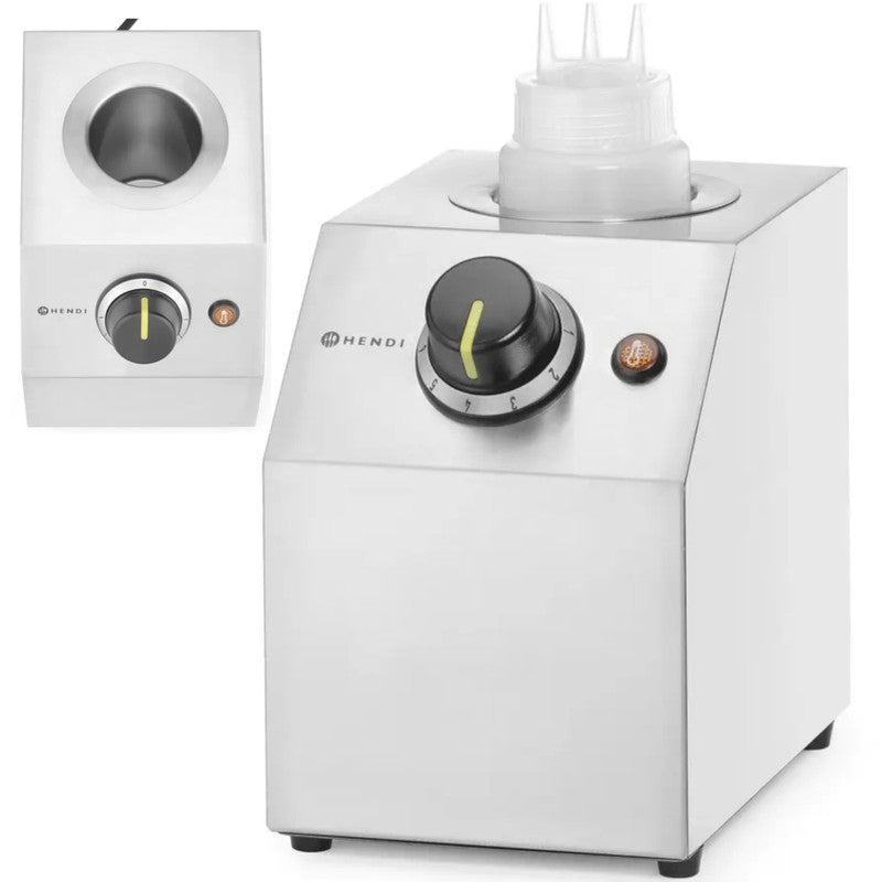 Chocoladesausverwarmer – Sausverwarmer – Chocoladefondue apparaat – Fonduepan – Warmer – RVS behuizing – 650 ml fles – 200 Watt – Temperatuurregelaar 6 standen