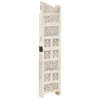 4-Panel kamerverdeler – Kamerscherm – Scheidingswand – Vouwscherm – Privacy scherm – Blanc – Lichtgewicht & Eenvoudig Montage – Afmeting 160x165 cm