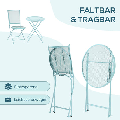 Bistroset – Tuinset – Balkonset – Tuintafel – Bistrotafel – Inklapbaar – Lichtgewicht Metalen Frame – Compact Voor Balkon