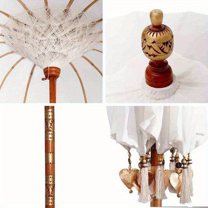 Parasol – Zweefparasol – Stokparasol – Balkonparasol – Tuinparasol – Crème – Ø 210-220 cm x 260 cm – Weerbestendig en Kantelbaar