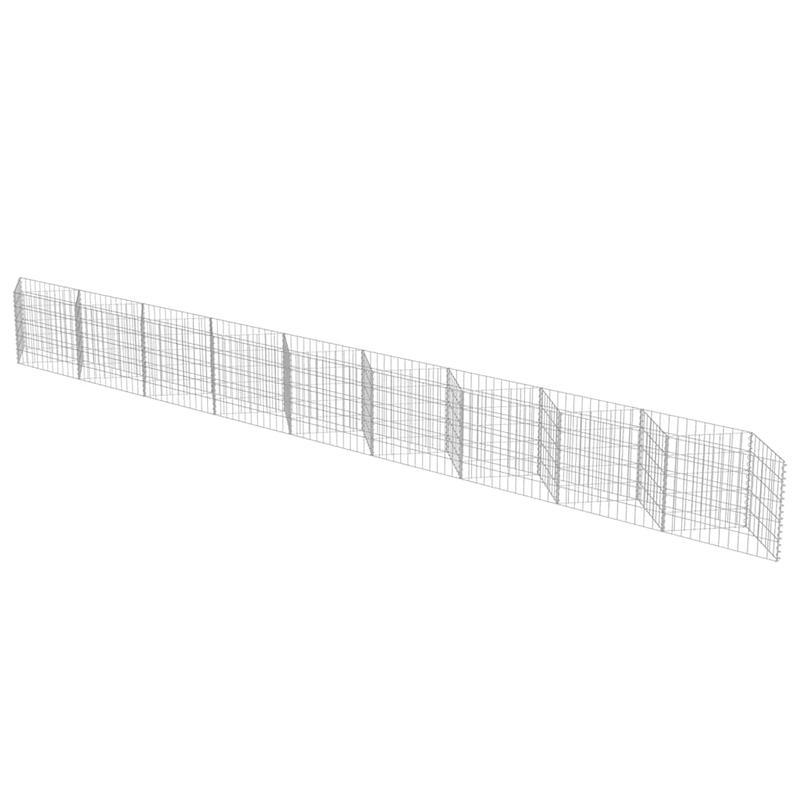 Gabion muur – Steenkorf – Tuinwand – Metaalwand – Stalen Omheining – Gegalvaniseerd Staal – Afmeting 630x30x50 cm – Duurzaam en Weerbestendig