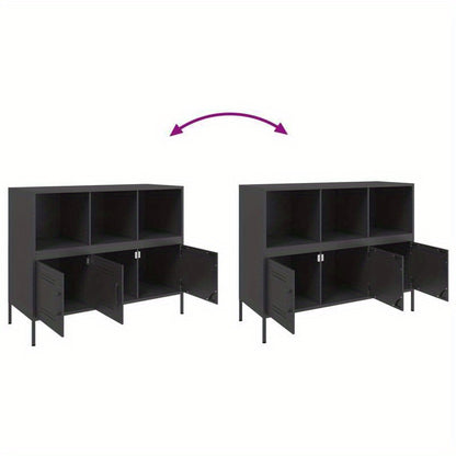 Dressoir – Opbergkast – Kast – Sideboard – Dressoirkast – Zwart Staal – Industrieel Design – Compact 100,5x39x79 cm