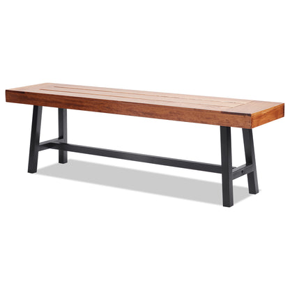 Tuinbank – Buitenbank – Parkbank – Houten Bank – Tuinmeubel – Massief Hardhout – Metalen Poten – Weerbestendig – 160 cm